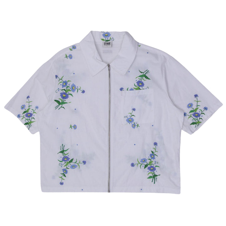 Mens Embroidered Flower Full Zip Pocket Co-Ords