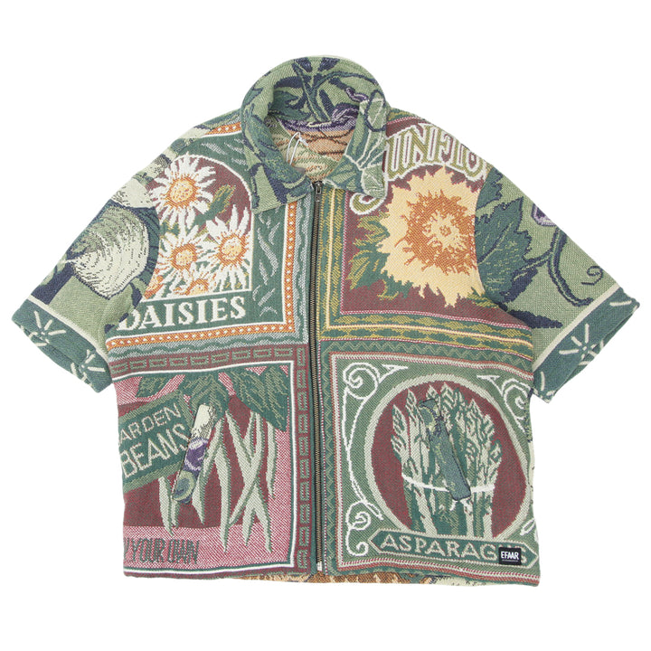 Garden And Rabbit Tapestry Half Sleeve Shirt Jacket