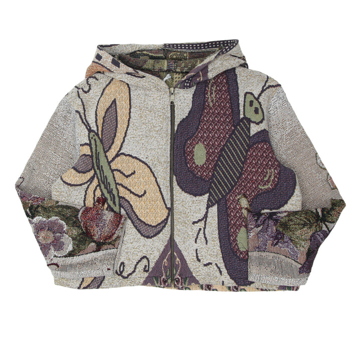 Ladies Tapestry Butterflies Hoodie Zip Up