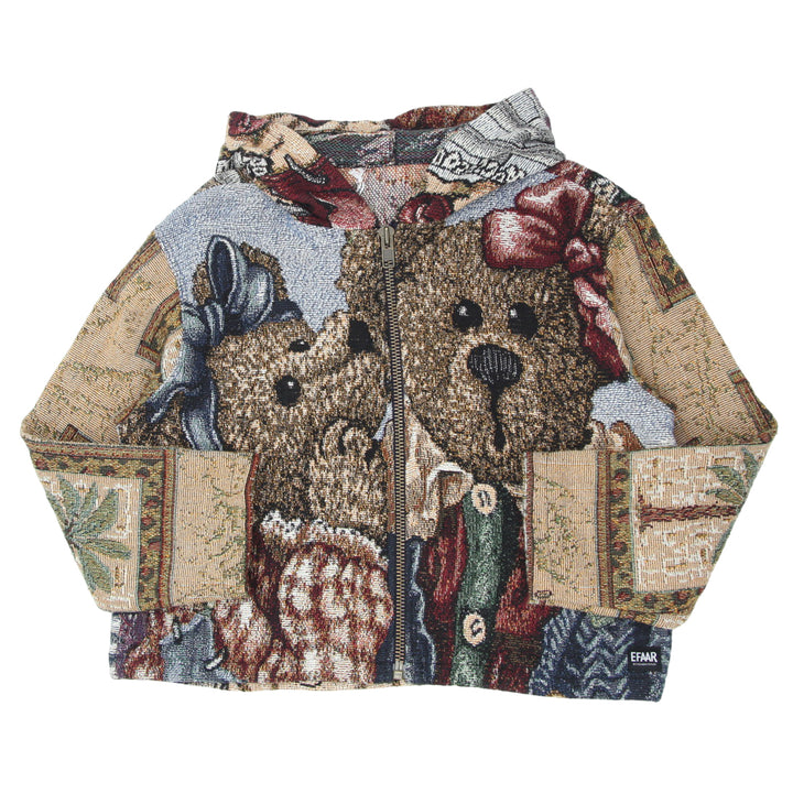 Ladies Tapestry Teddy Bear Full Zip Hoodie