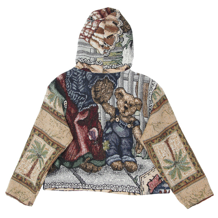 Ladies Tapestry Teddy Bear Full Zip Hoodie