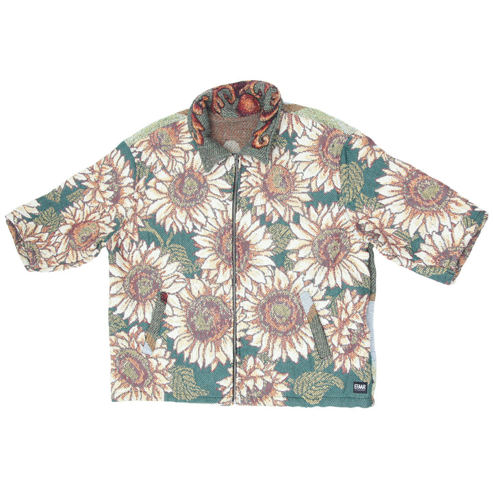 Sunflower Equestrian Tapestry Half Sleeve Shirt Jacket