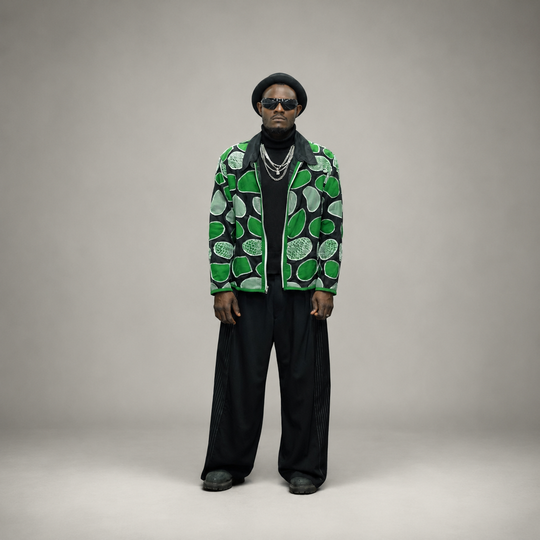 EFAAR Emerald Sheer Patchwork Shirt