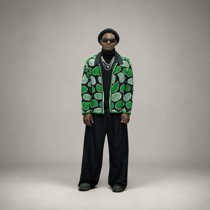 EFAAR Emerald Sheer Patchwork Shirt