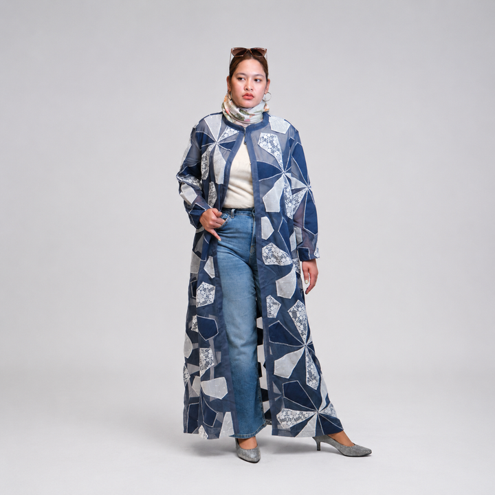 EFAAR Indigo Mosaic Abaya