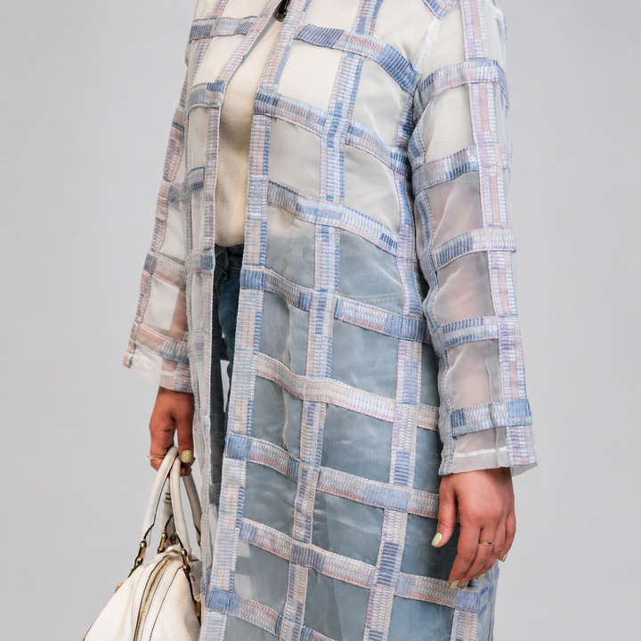 EFAAR Soft Gridwork Sheer Abaya