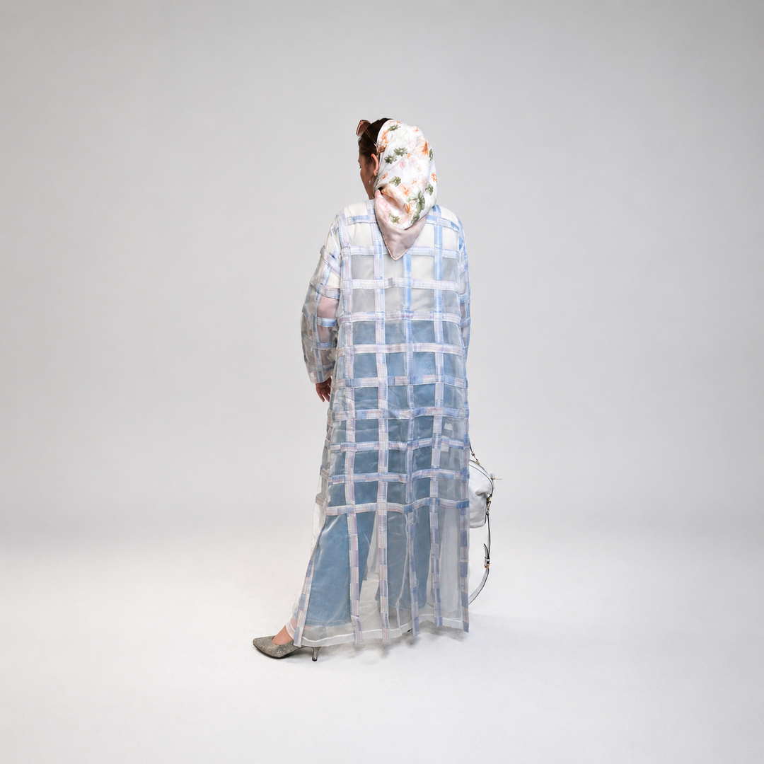 EFAAR Soft Gridwork Sheer Abaya