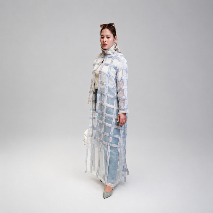 EFAAR Soft Gridwork Sheer Abaya
