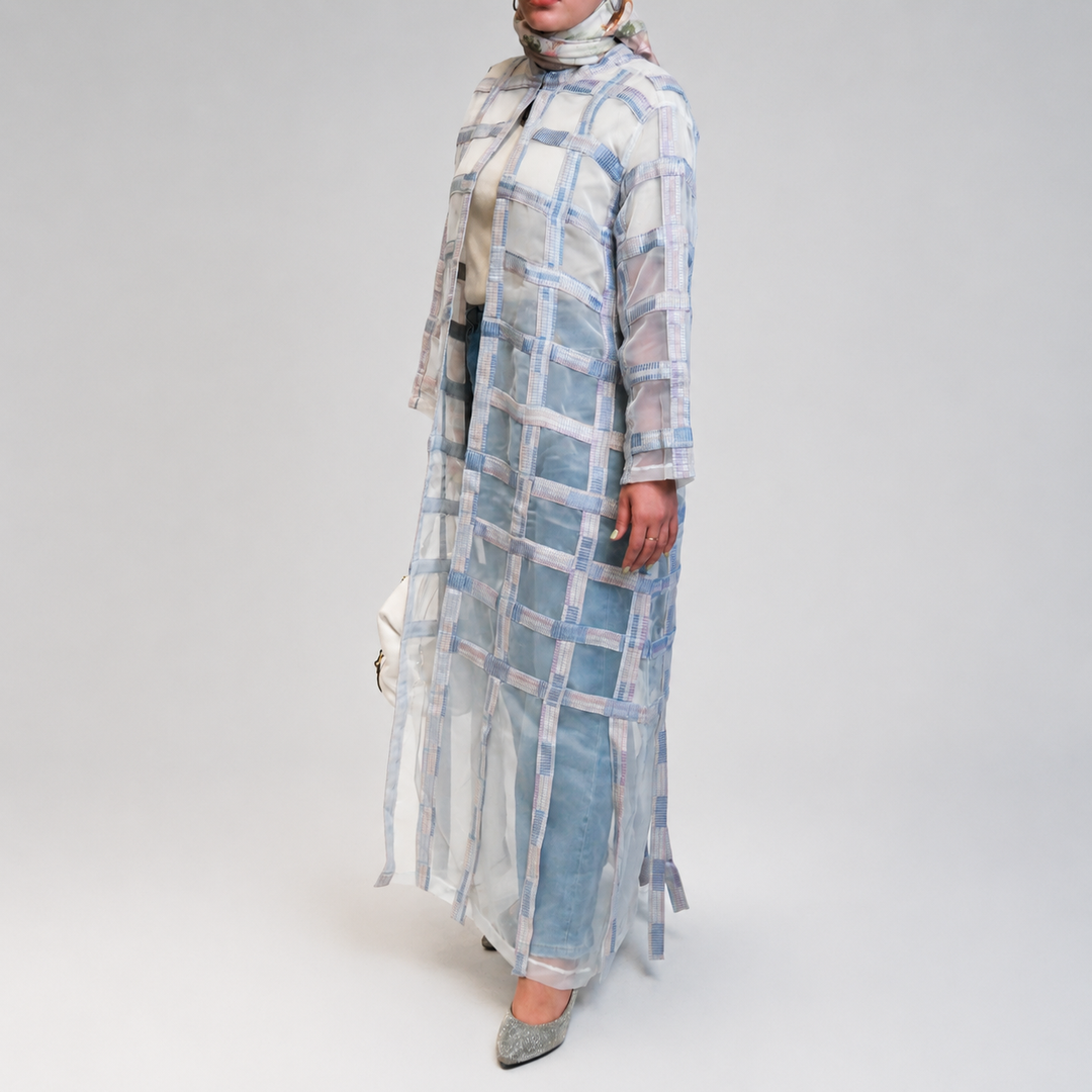 EFAAR Soft Gridwork Sheer Abaya