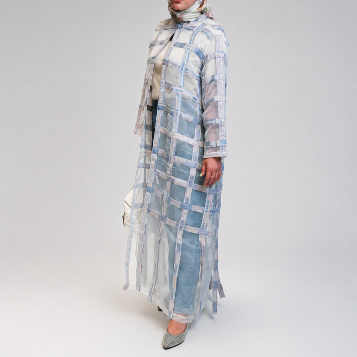 EFAAR Soft Gridwork Sheer Abaya