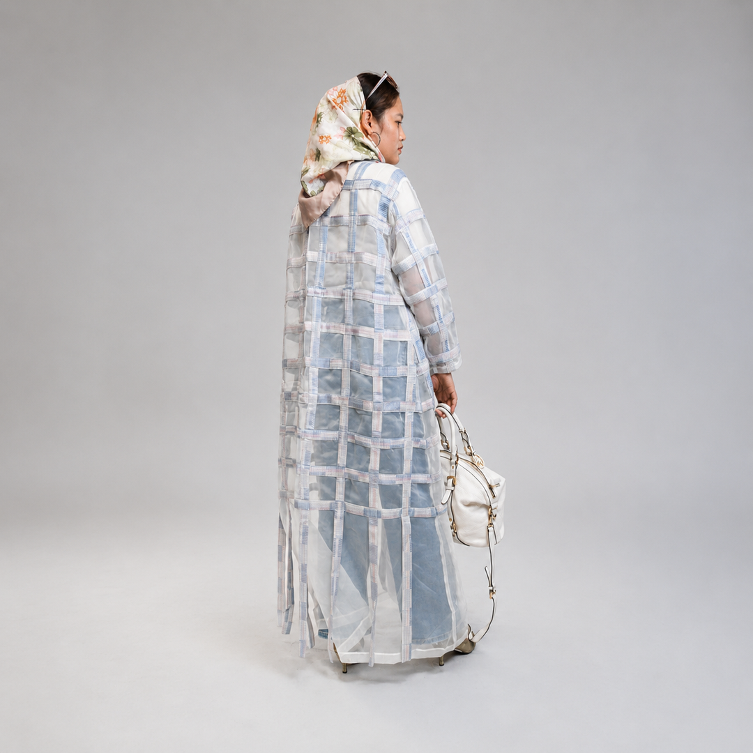 EFAAR Soft Gridwork Sheer Abaya