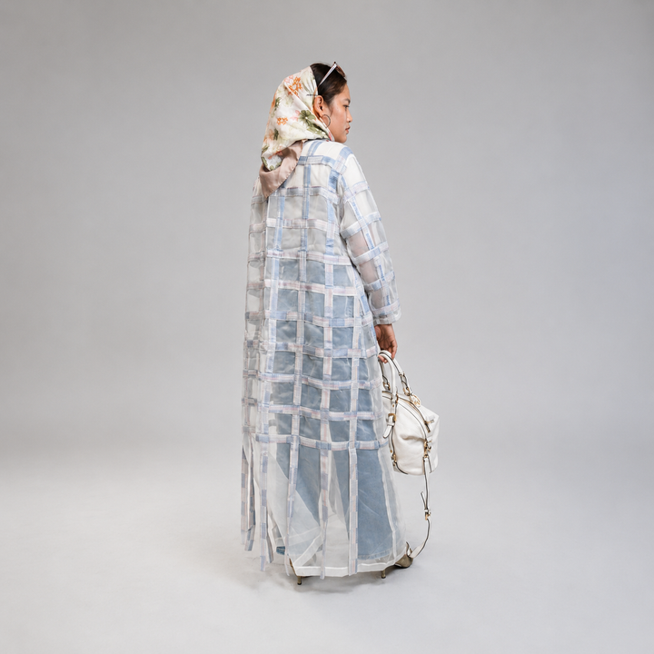 EFAAR Soft Gridwork Sheer Abaya