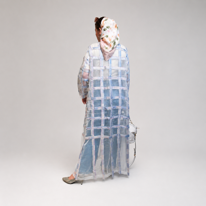 EFAAR Soft Gridwork Sheer Abaya