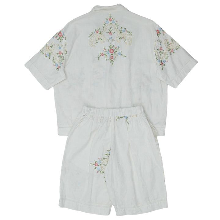 Mens Floral Embroidered Oversized Co-Ords Short Sleeve