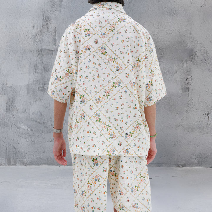 Mens Floral Print Oversized Co-Ords Short Sleeve