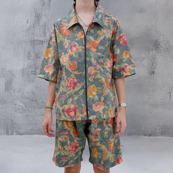 Mens Floral Oversized Co-Ords Short Sleeve