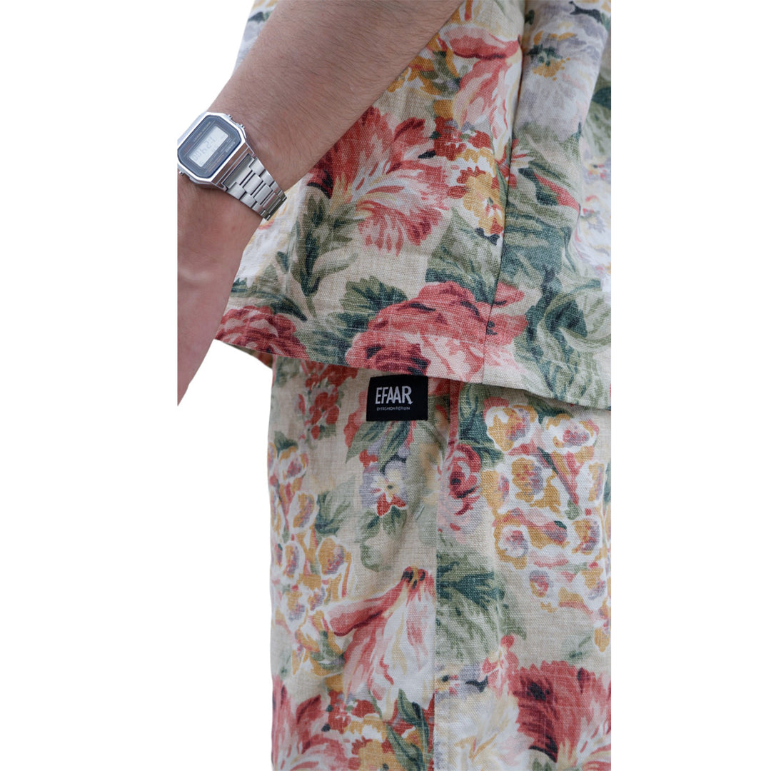 Mens Floral Print Oversized Co-Ords Short Sleeve