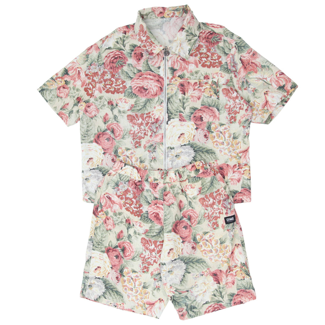 Mens Floral Print Oversized Co-Ords Short Sleeve