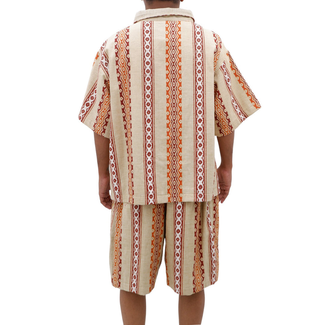 Mens Cotton Patterned Oversized Co-Ords Short Sleeve