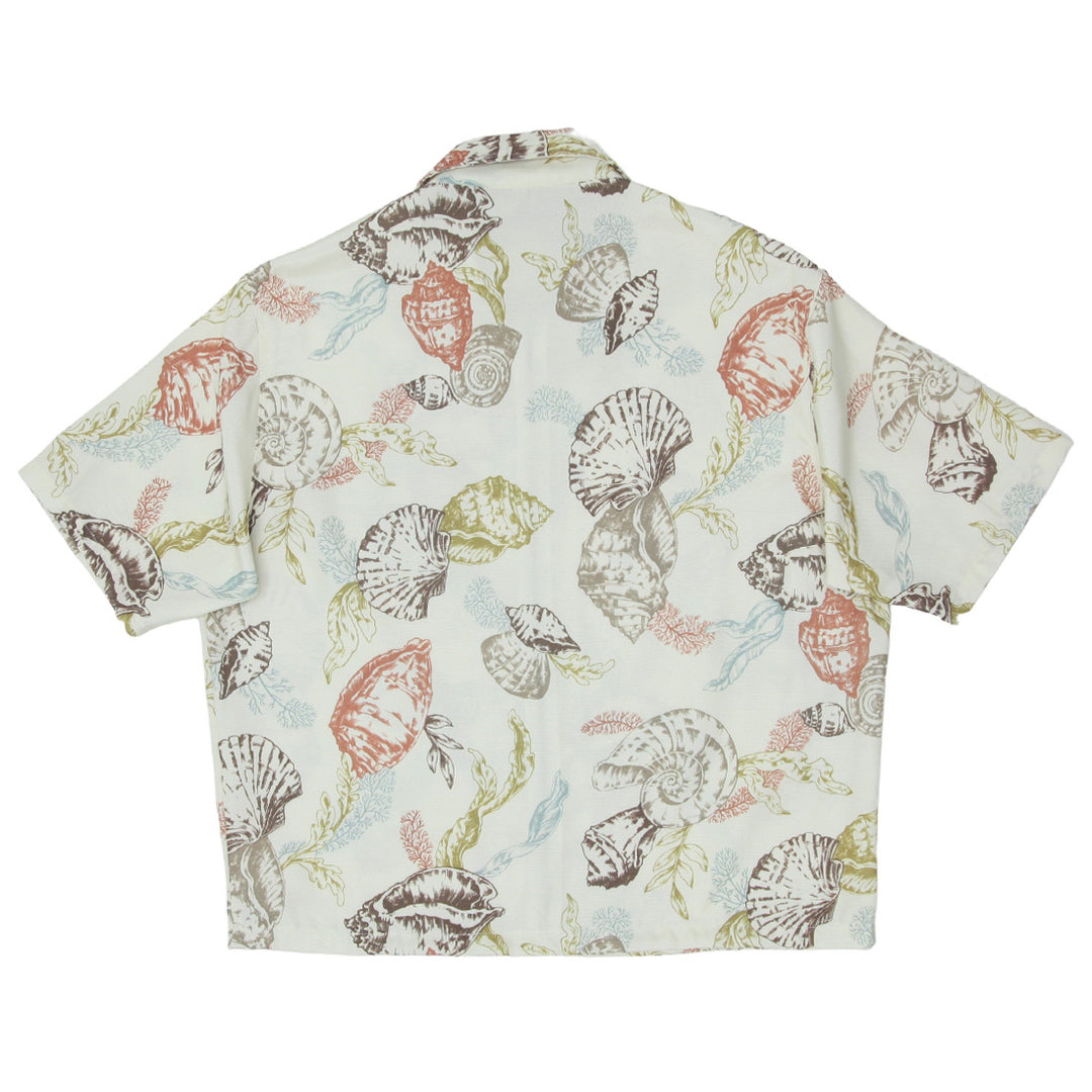 Mens Shells Print Full Zip Oversized Top Short Sleeve