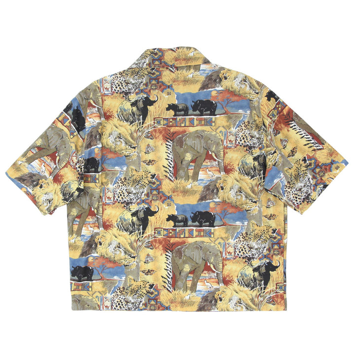 Mens Wild Animals Full Zip Oversized Top Short Sleeve