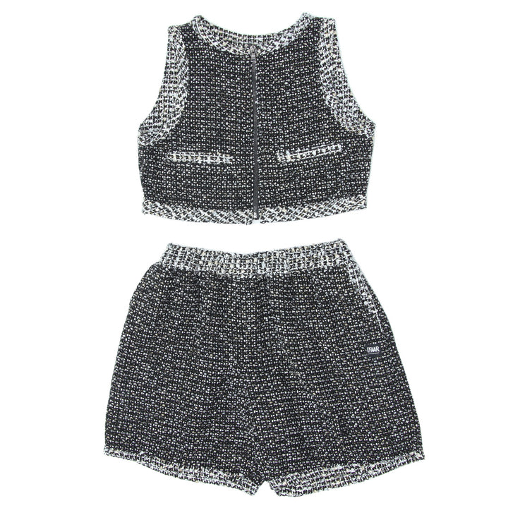 Ladies Gold Sparkle Tweed Sleeveless Co-Ords