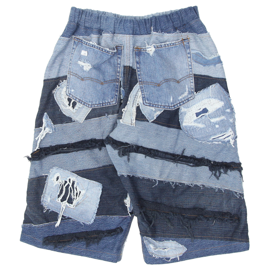 Denim Patched Distressed Jorts Unisex