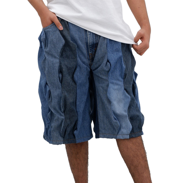 3D Zigzag Denim Jorts Unisex