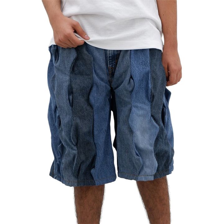 3D Zigzag Denim Jorts Unisex