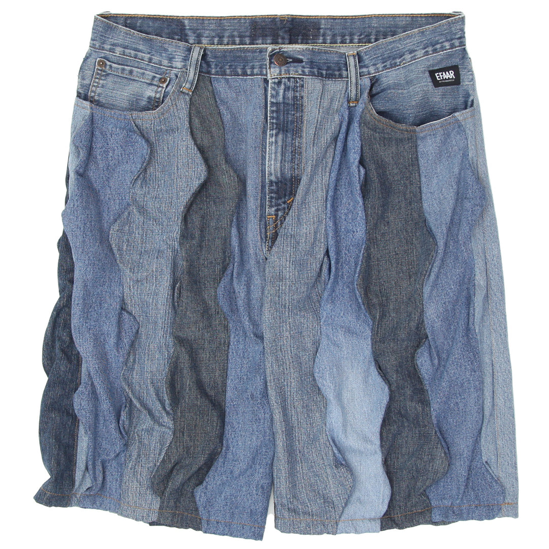 3D Zigzag Denim Jorts Unisex