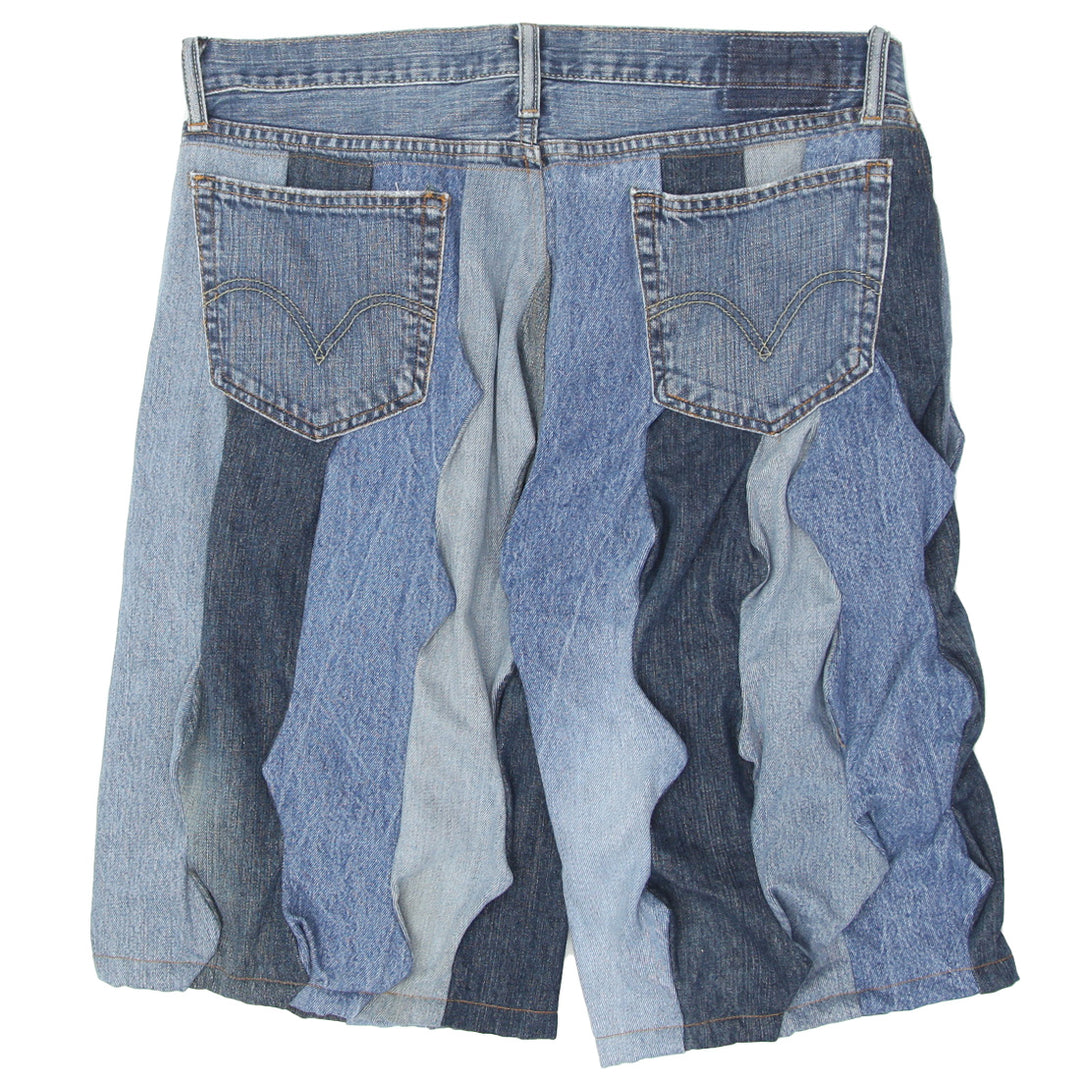 3D Zigzag Denim Jorts Unisex