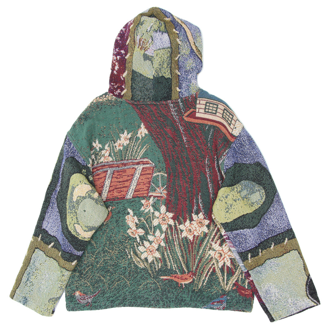 Tapestry Birds House Floral Full Zip Hoodie