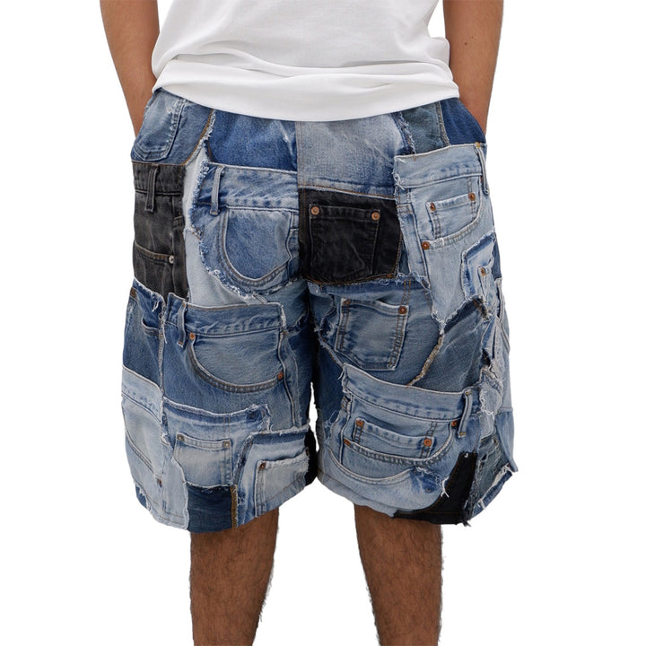 Denim Pocket & Loop Patched Jorts Unisex