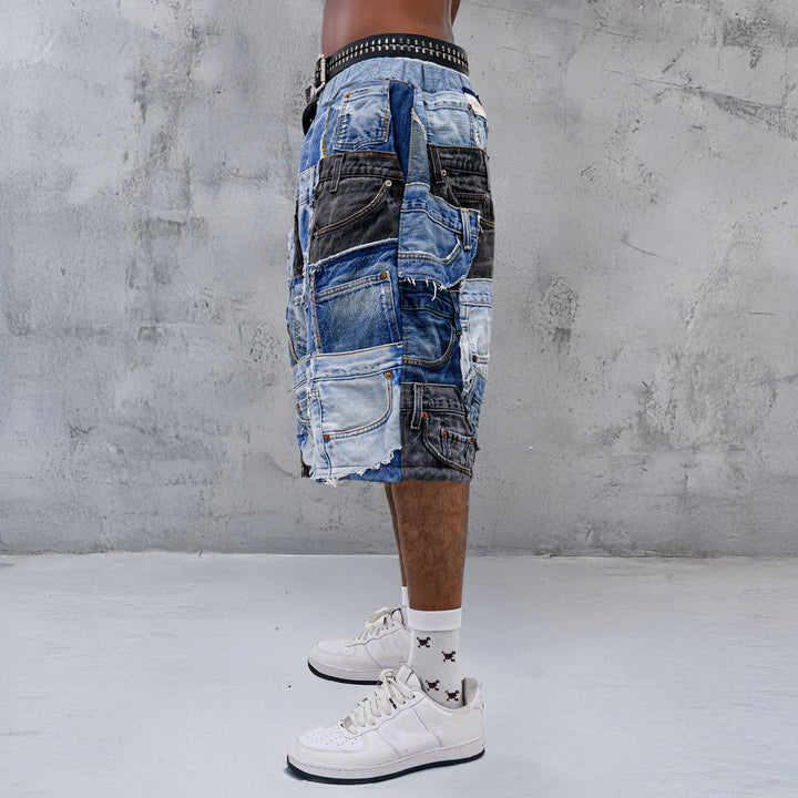 Denim Pocket & Loop Patched Jorts Unisex