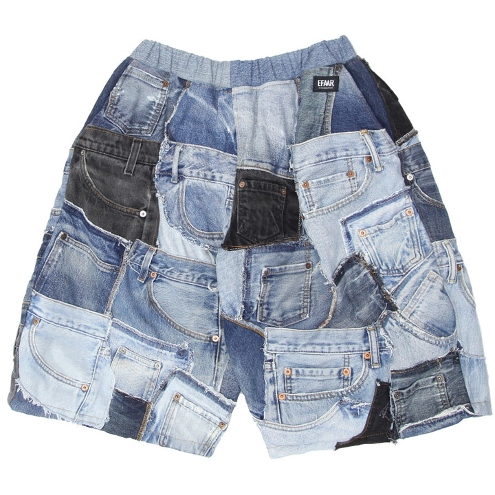 Denim Pocket & Loop Patched Jorts Unisex