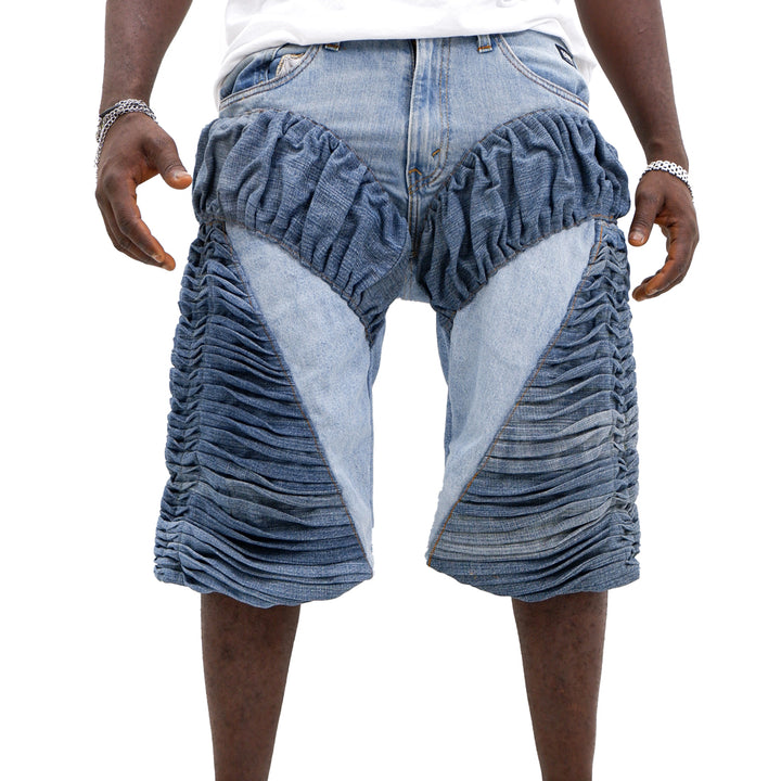 Denim Pintuck Jorts Unisex