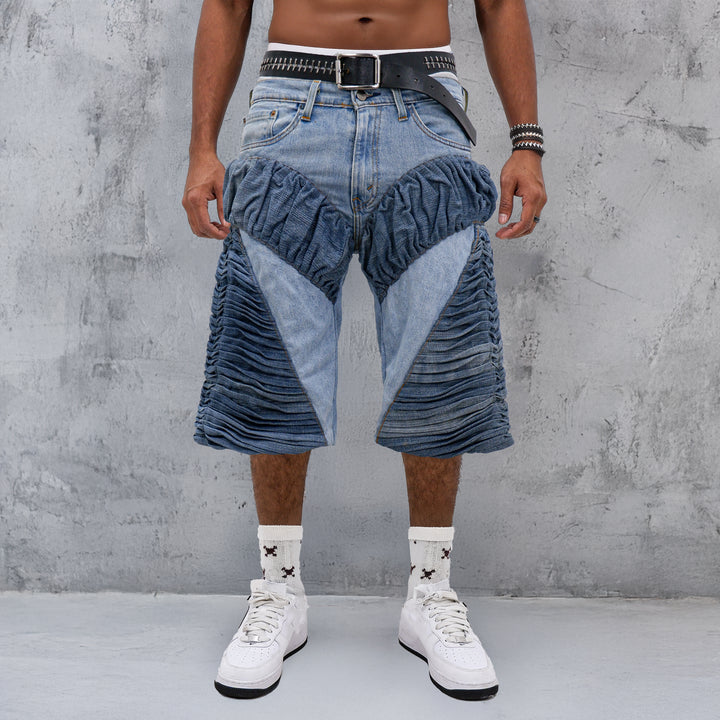 Denim Pintuck Jorts Unisex