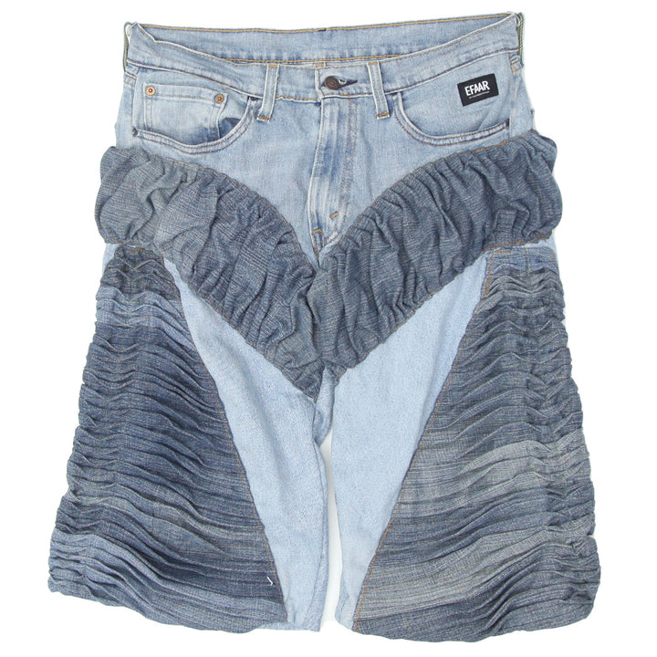 Denim Pintuck Jorts Unisex