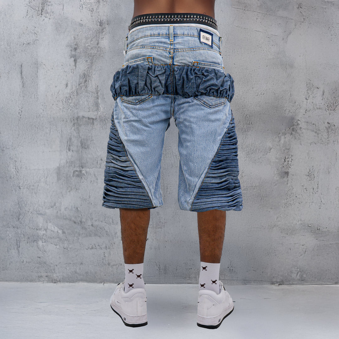 Denim Pintuck Jorts Unisex