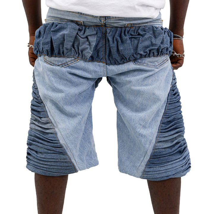 Denim Pintuck Jorts Unisex