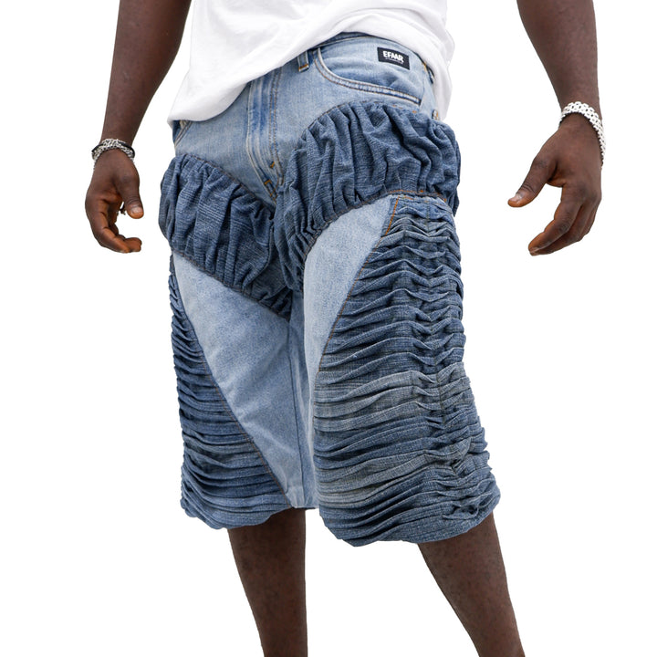 Denim Pintuck Jorts Unisex