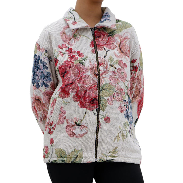 Tapestry Floral Full Zip Jacket