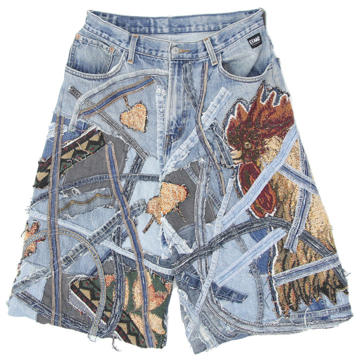 Denim Tapestry Patched Jorts Unisex