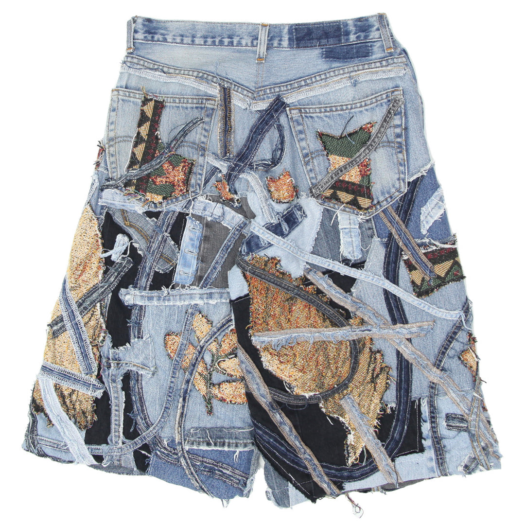 Denim Tapestry Patched Jorts Unisex