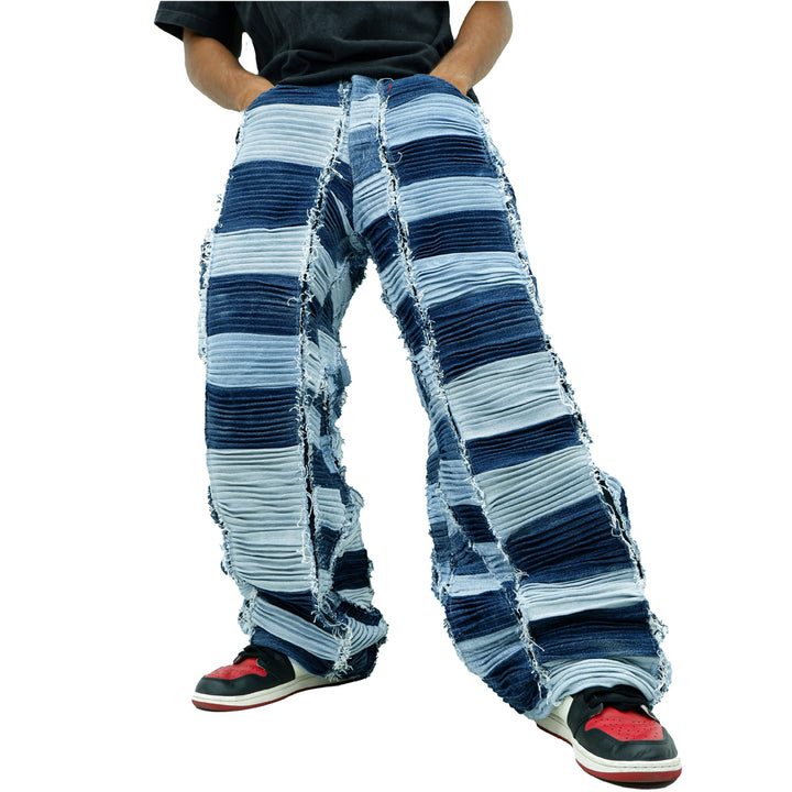 Pintuck Detailed Balloon Baggy Fit Jeans Unisex