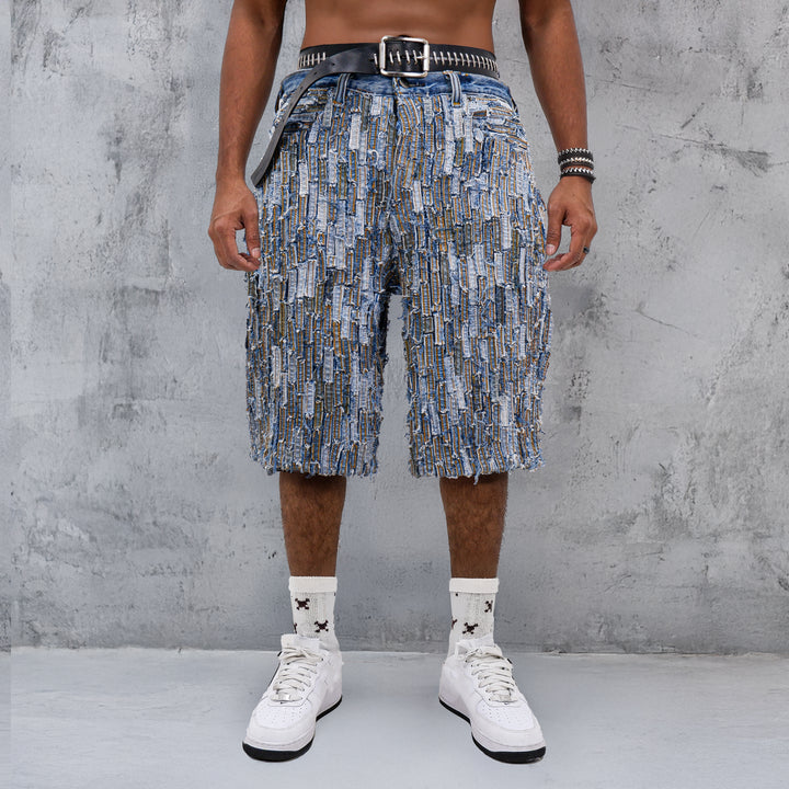 Seam Strip Detailed Denim Jorts Unisex