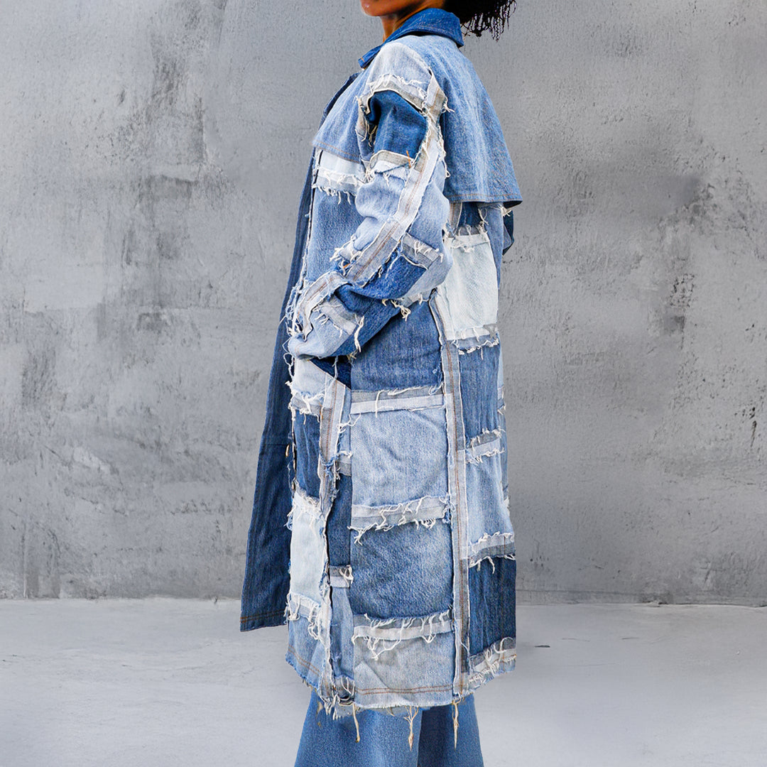 Denim Patched Coat