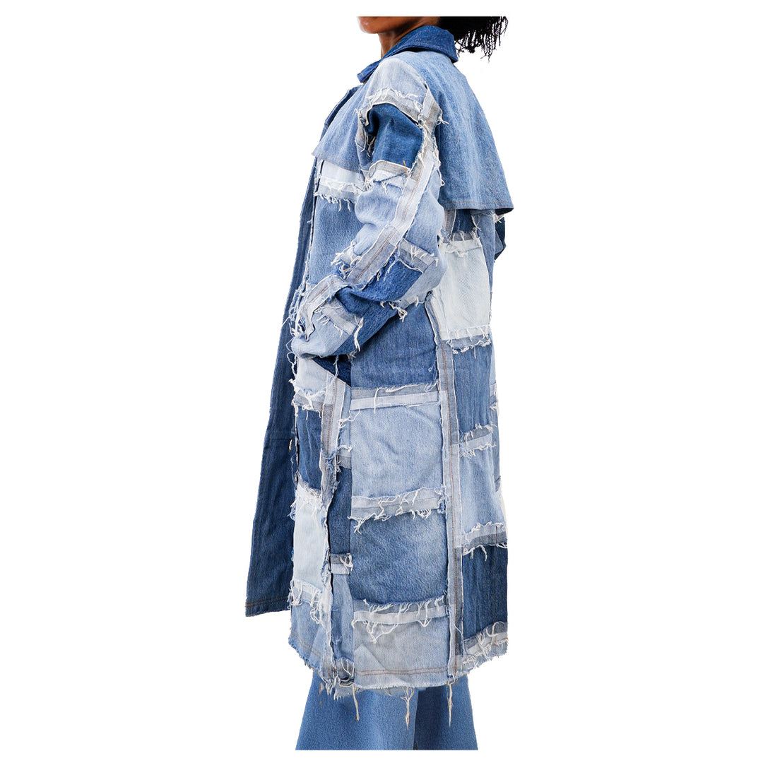 Denim Patched Coat