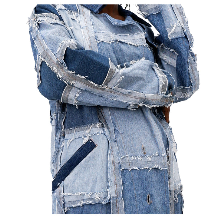 Denim Patched Coat