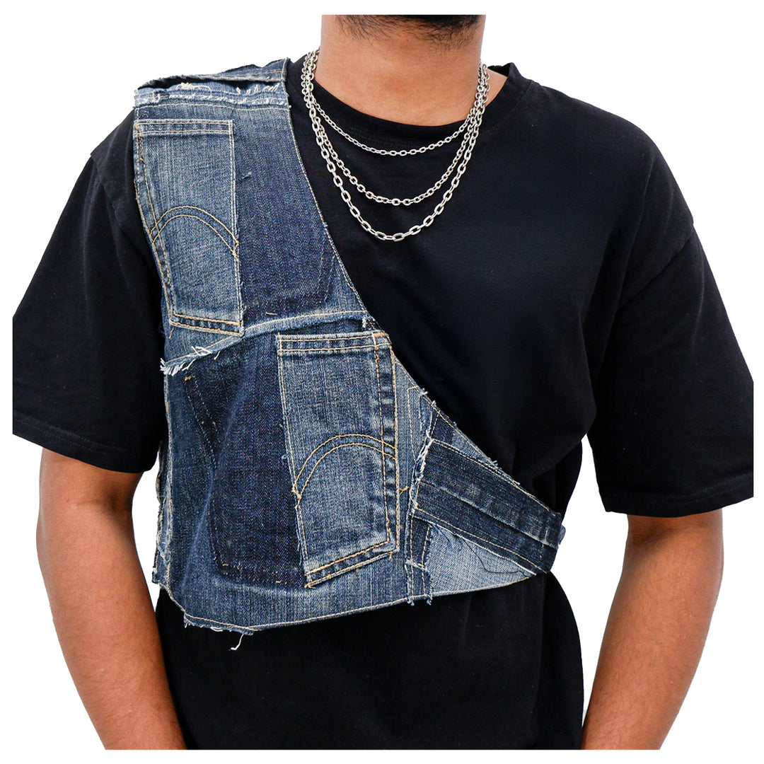 Denim Adjustable Cross Body Vest Unisex